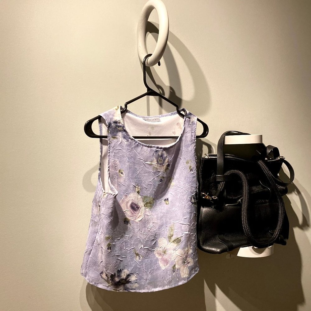 vintage AARON DANIEL — Cropped Lilac Floral Top